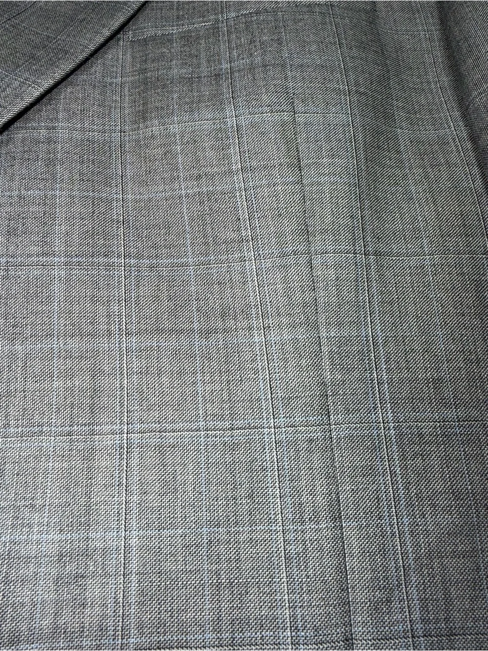 Jos. A. Bank Wool Gray Blue Plaid Two Button Mens Blazer 50R Sport Coat